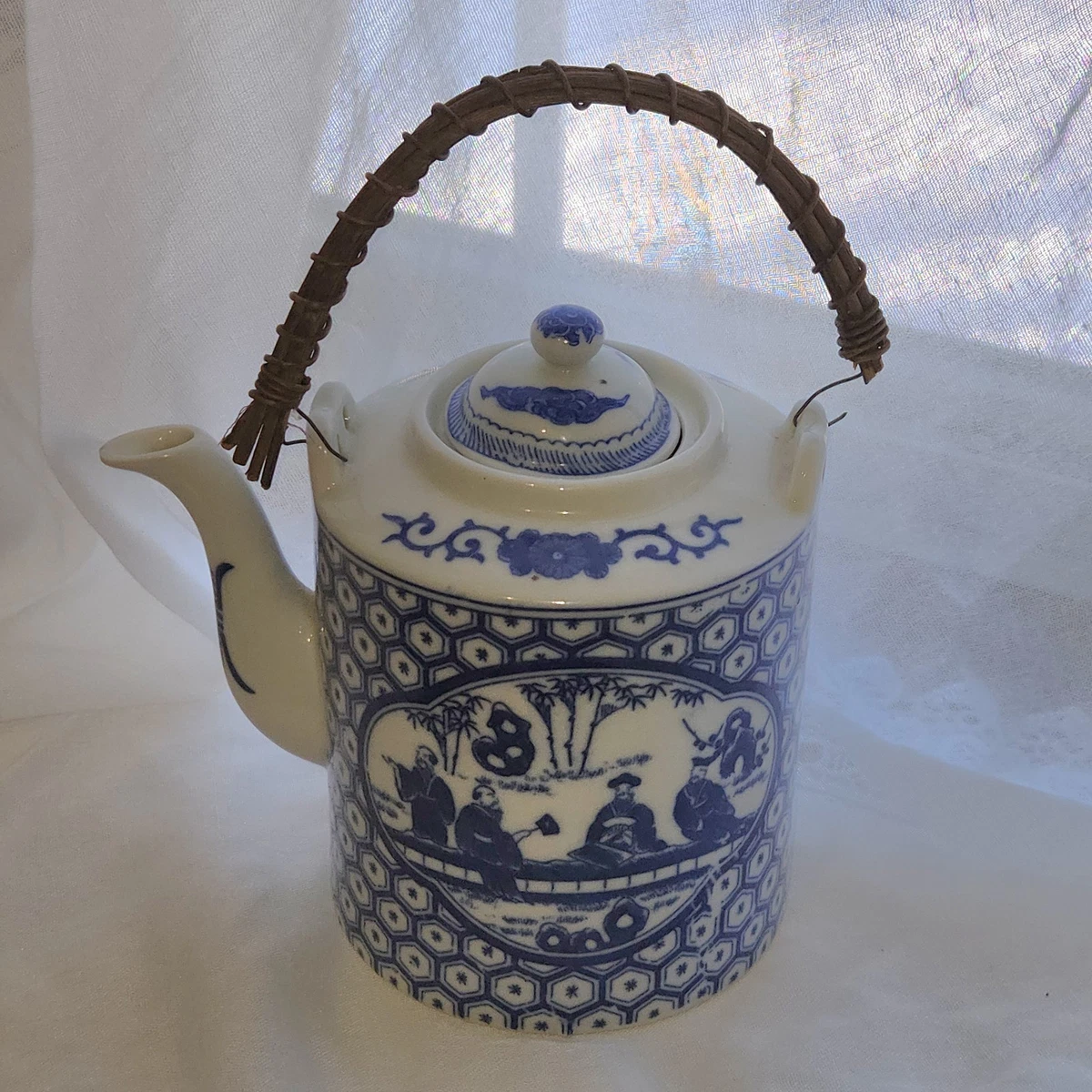 陶瓷蓝色1850-1899 中国风茶壶| eBay