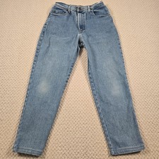 Vintage Jordache Jeans Womens 27x26 Blue Light Wash High Rise Denim Tapered Leg