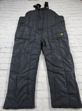 RefrigiWear MENS SIZE 3XL Black Insulated Iron Tuff Bib Overalls Workwear 0385R