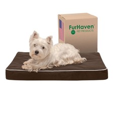 Furhaven Water-Resistant Memory Foam Dog Bed for Medium/Small Dogs w/ Removab...