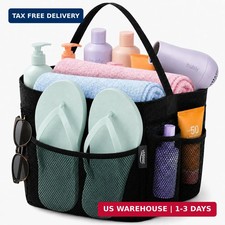 Mesh Shower Caddy Portable for Dorm College Room Essentials, 8-Pocket Large Show