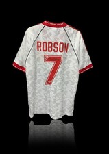 Bryan Robson 1991 Manchester United CWC Signed Football Shirt MUFC with COA