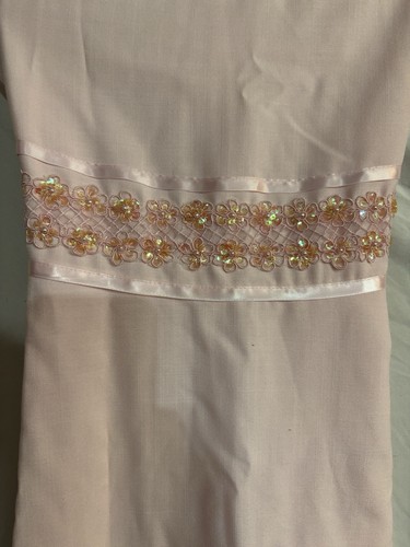 NWT Bonnie Jean Elegant Pink Girls Size 14 Dress Sheer Sleeve Embroidered Detail - Picture 2 of 7