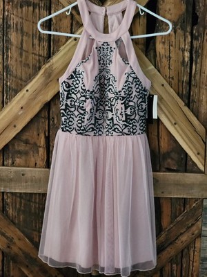 NWT Xtraordinary Women's Pink & Black Lace Sequined Cocktail/Prom Dress  Size 3 | eBay