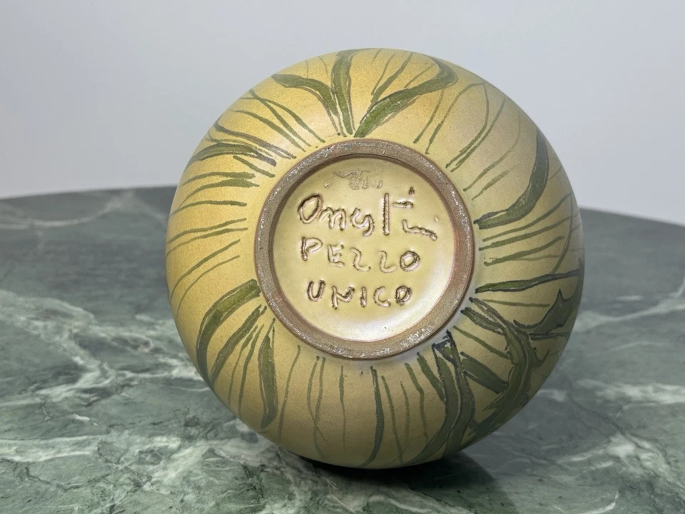 Italienische Keramikvase Faenza handbemalt Unikat - Bild 4 von 4