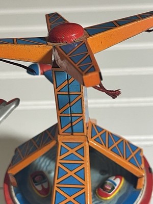 1960s Yoneya (Yone) Japan Vacation Land Airplane Ride Wind-Up Tin