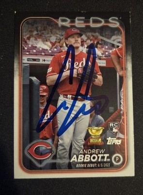 Andrew Abbott Autograph Signed 2024 Topps RC Cincinnati Reds
