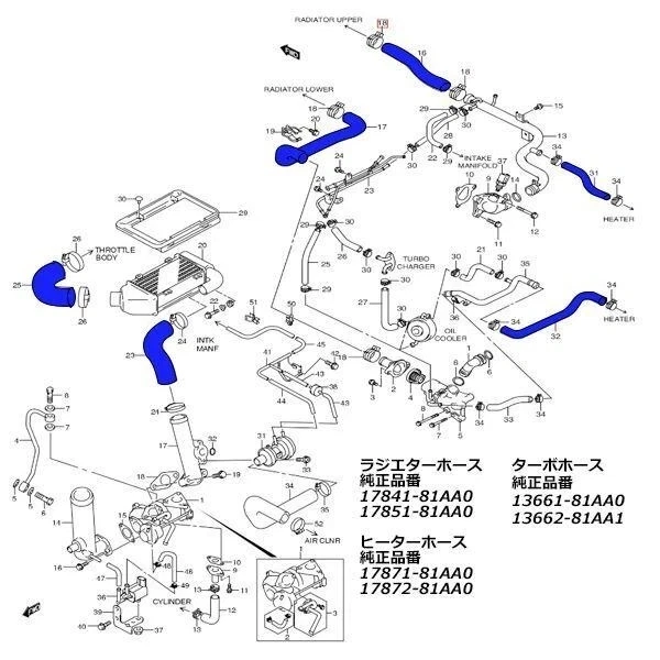 Radiator Heater Turbo Hose K6A Engine Parts JDM for Suzuki Jimny JB23 Type 1 2 3 Foto 2 de 2