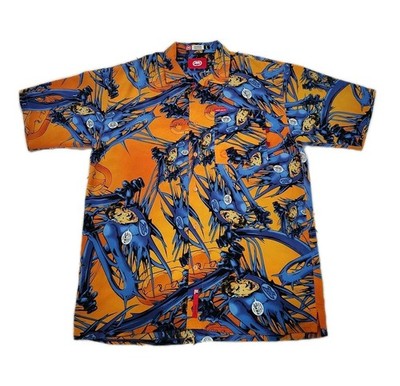 Vintage Ecko Unltd Complex Fantastic 4 Button Up Shirt Size Large RARE