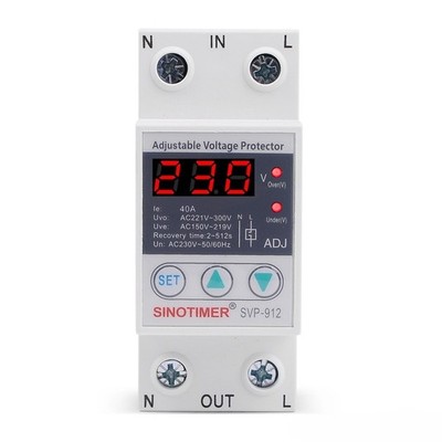 SVP-912 40A 63A 80A 220V Adjustable Over and Under Voltage Protective Device