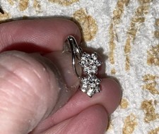 New Sterling Silver Genuine White Sapphire Dangle Earrings