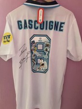 PAUL GASCOIGNE &ndash; EURO 96 Special Design Signed Shirt & Signed  Water bottle.
