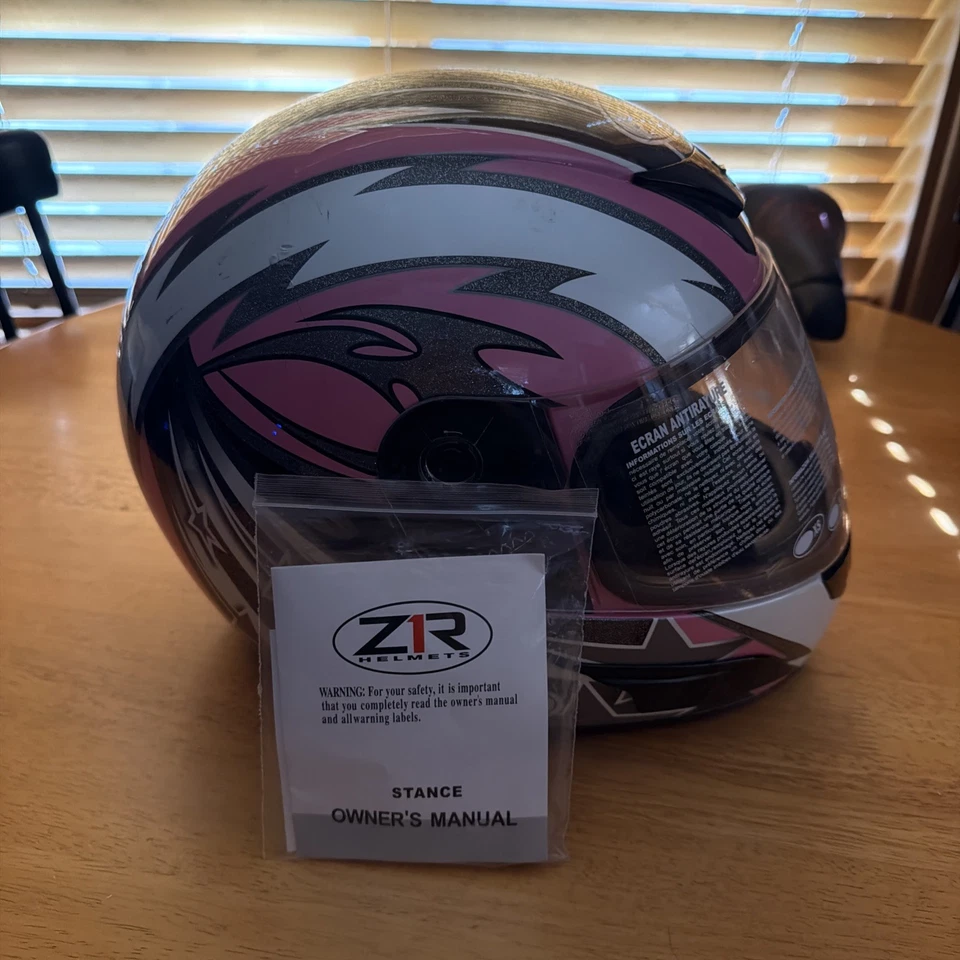 Z1R Stance Motorcycle Helmet Full Shield Gray Pink Black M Snell DOT | Y85 (NEW) - Image 2 of 4