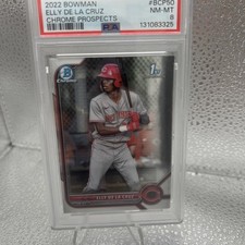 2022 Bowman Chrome Elly De La Cruz. PSA 8 Reds 1st Chrome