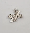 Vintage Sterling Silver Aloha Hawaii Surfboard Plumeria PCU Charm Pendant - 4.3g