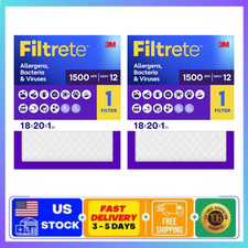 Filtrete 18x20x1 MERV 12 MPR 1500 HVAC Furnace Air Filter Allergen 2 Pack New