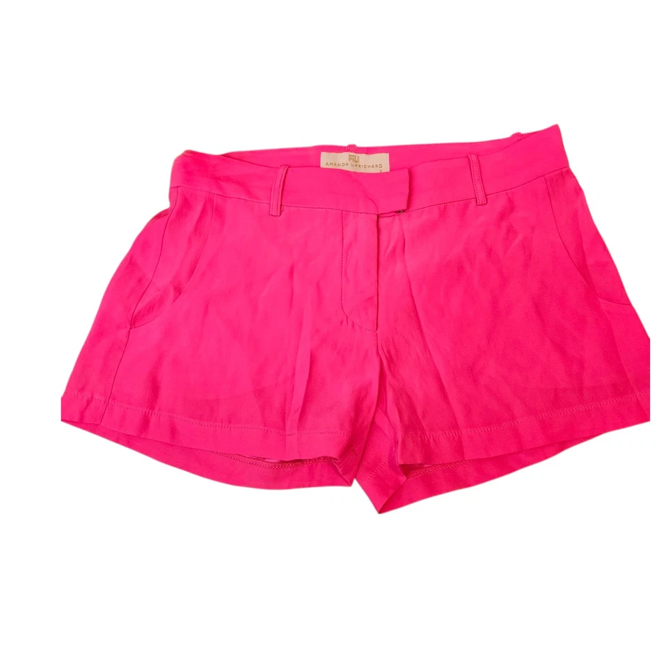 Amanda Uprichard Hot Pink Silk Blend Shorts Size P Small NWOT - Image 2 of 4