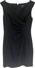 308 Tahari Arthur S Levine Cocktail Dress with A Draped Portrait Collar Size 8