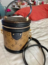 Authentic Louis Vuitton Cannes Reverse Monogram Canvas Shoulder Hand Bag