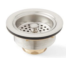 Signature Hardware 3-1/2" Deep Strainer Basket w/ Lift Stopper - Chrome