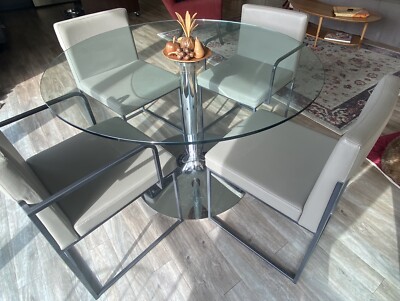 Modern Glass Dining Table  with 4 Chairs - Great Condition!