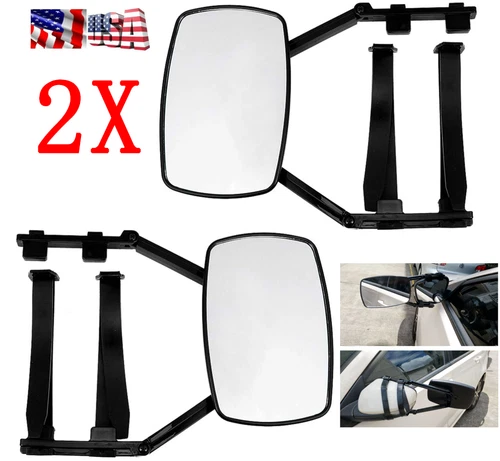 2X Adjustable Clip-On Extension Towing Mirror For Trailer Car Suv Truck 7.6*4.9”
