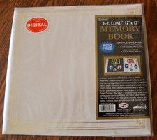 Pioneer E-Z Load 12x12 memory book White with Gold trim 20 Top Loading Pages