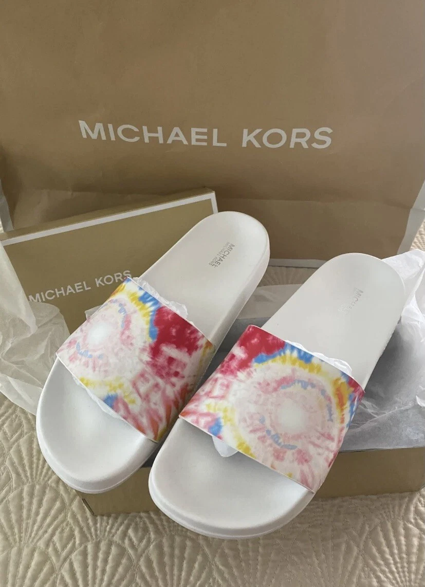 Michael kors rainbow slide sandals sale