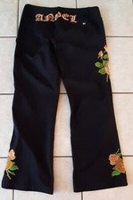 NWOT JW Los Angeles Johnny Was Boho Hippie Embroidered Black Wide Leg 12