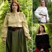 Womens Pirate Shirt - Perfect For Larp, Re-enactment Or Costume Womens Pirate Shirt - Perfect For Larp, Re-enactment Or Costume