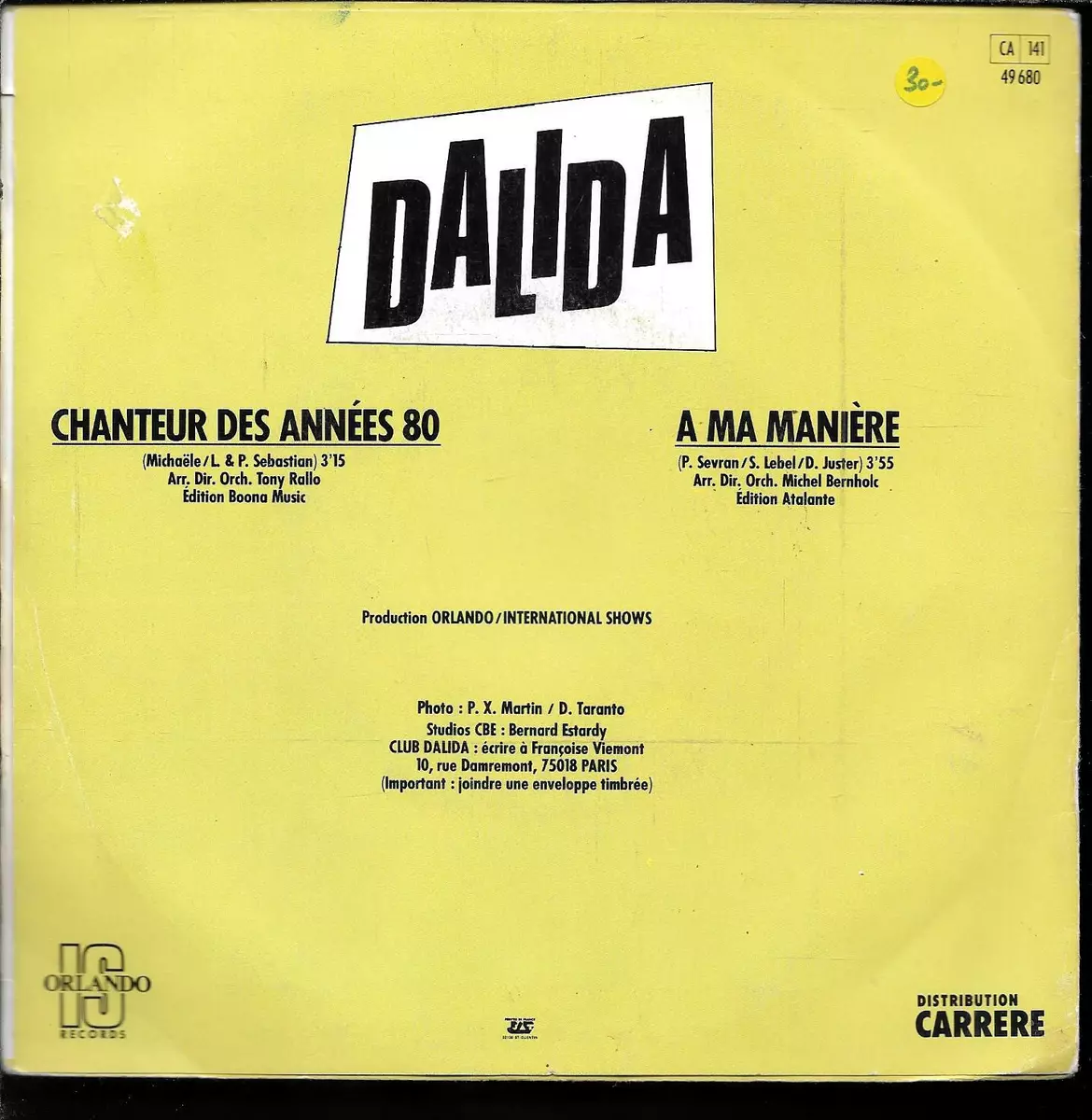 Dalida chanteur des années 80 sale