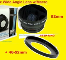 Focus 0.43x WIDE ANGLE LENS 46mm-52mm to JVC GZ-HD7 HD3 MG575 M555 46-52 0.45x