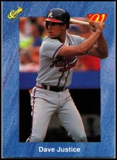 1991 Classic I Update Blue Travel  #T11 Dave Justice FREE SHIPPING!