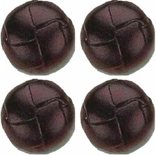 ATbutton Brand 4 Large 7/8 inch , Brown, Genuine Leather Buttons- Hand Crafted