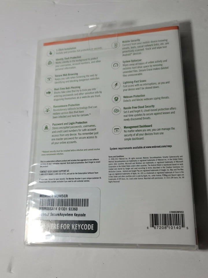 New.  Webroot Secure Anywhere. Internet Security w/ Antivirus. - Image 2 of 4