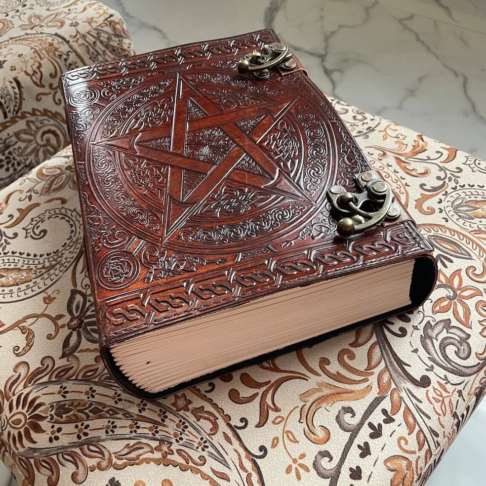 Handmade 600 Pages Leather Journal, Pentagram Embossed journal - Image 2 of 4
