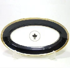 Richard Ginori CONTESSA Onyx Impero Black Oval Plate 23cm