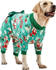 LovinPet Dog Christmas Pajamas for Dogs Xmas Holiday Lightweight Pullover Medium