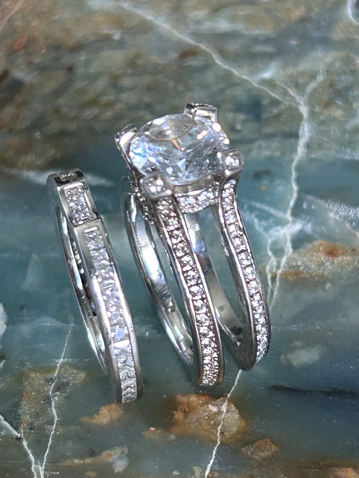 STERLING SILVER INTERCHANGEABLE RING SET SIZE 4.2… - image 1