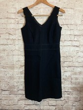 Tommy Hilfiger Dress Womens 4 Black LBD Sheath Textured Sleeveless Zip Lined