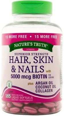 Nature's Truth Superior Strength Hair Skin & Nails Liquid Softgels 165 Ct 2 Pack
