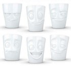1 x FIFTYEIGHT Lustige Gesichter Tassen NEU Becher OHNE HENKEL aus Porzellan 58