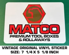 MATCO PREMIUM TOOL BOXES - VINTAGE ORIGINAL VINYL DECAL STICKER - AUTOMOTIVE