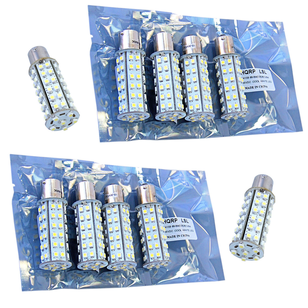10-Pack HQRP 5W BA15s 66 LEDs SMD3528 Bulb Cool White 6300K 10-Pack HQRP 5W BA15s 66 LEDs SMD3528 Bulb Cool White 6300K