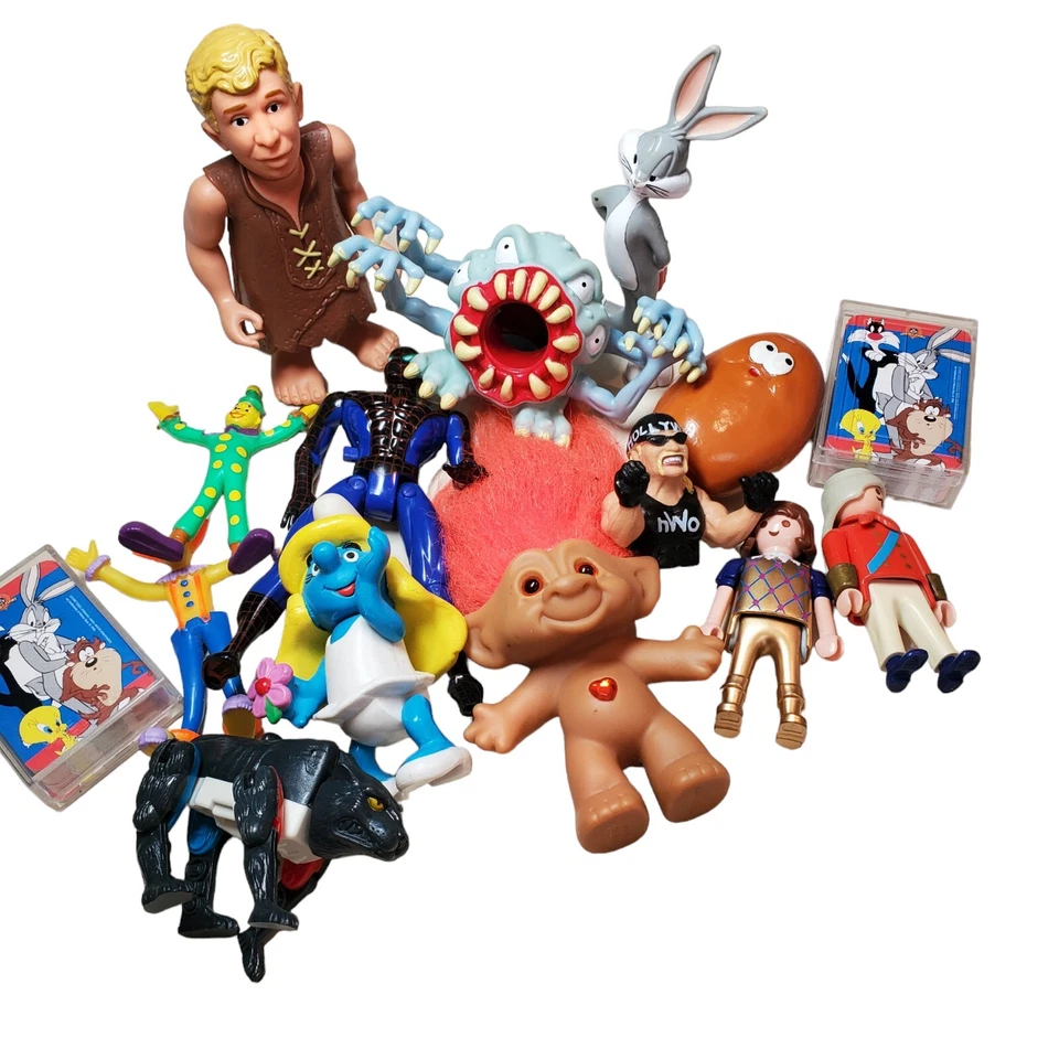 Lote Mixto De Juguetes De Colección Años 90 Dibujos Animados Hulk Hogan Treasure Troll Pollo McNugget Foto 3 de 4