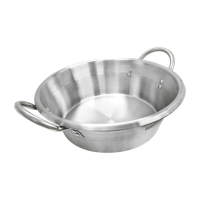 16''W x 5-1/2''D Carnitas Cazo Stainless Steel Caso Pot Pan Wok Gas Stove Burner