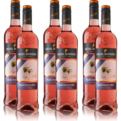 Michel Schneider Merlot Rosé, alkoholfrei, sortenreines Weinpaket (6x0,75l)