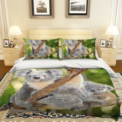 3d Koala Gris Kef579 Animal Lit Taies D Oreiller Housse De Couette Kay Ebay
