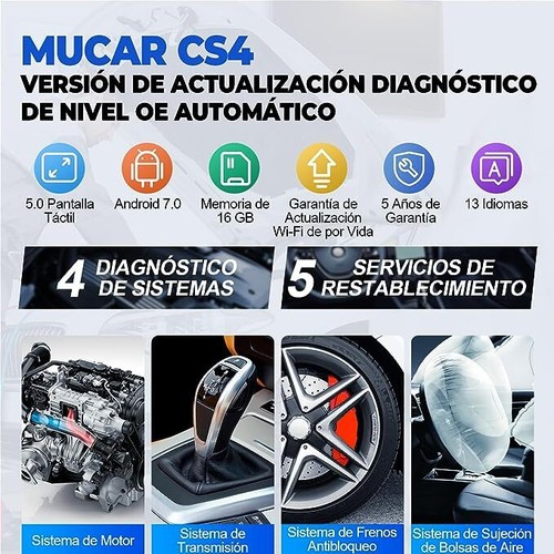 MUCAR CS4 Profi OBD2 KFZ Diagnosegeräte ABS SRS ECM TCM Auslesegerät Scanner DE - Imagen 8 de 15