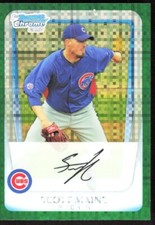 2011 9200A Bowman Chrome Prospects Green X-Fractors AUTOGRAPH Scott Maine Auto